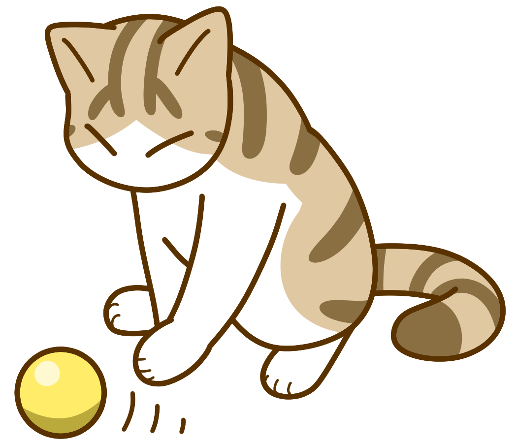 ボール遊びキジ猫